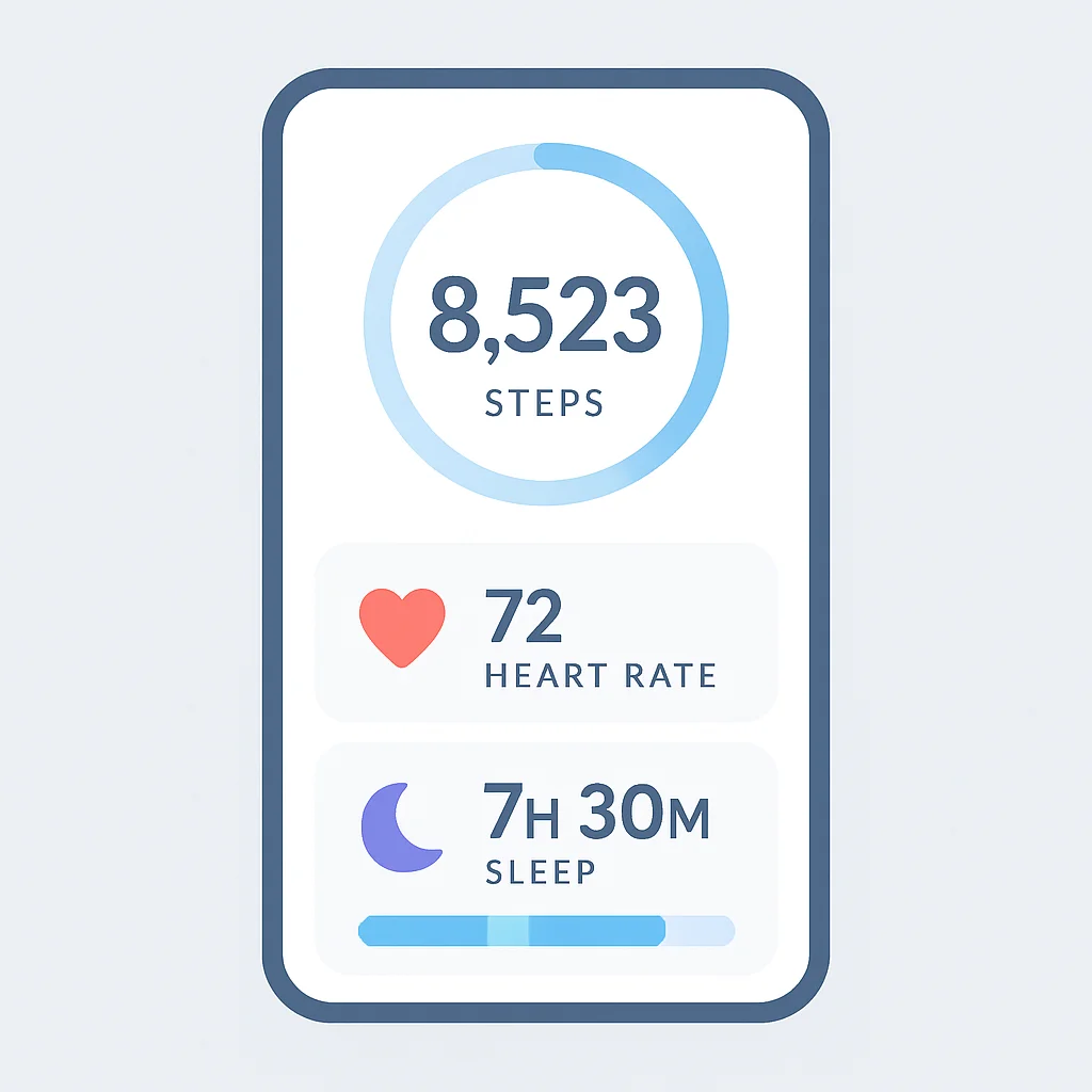 Fitness tracker app dashboard