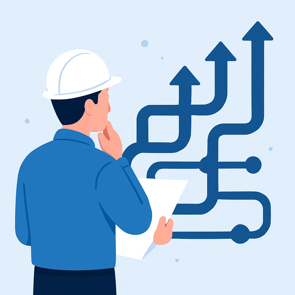 Engineer career path visualization with growth options