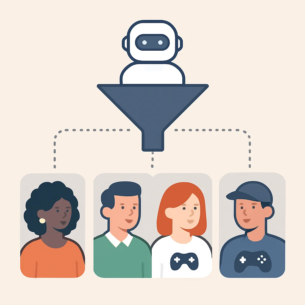AI-driven customer segmentation illustration