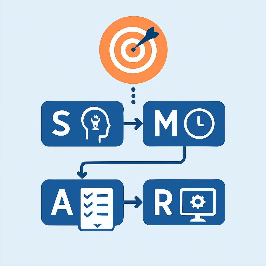 SMART goal setting flowchart for tech skills