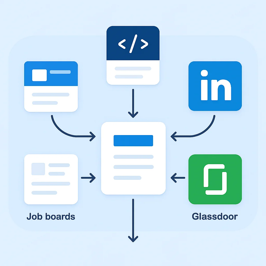 Company research information sources flowchart