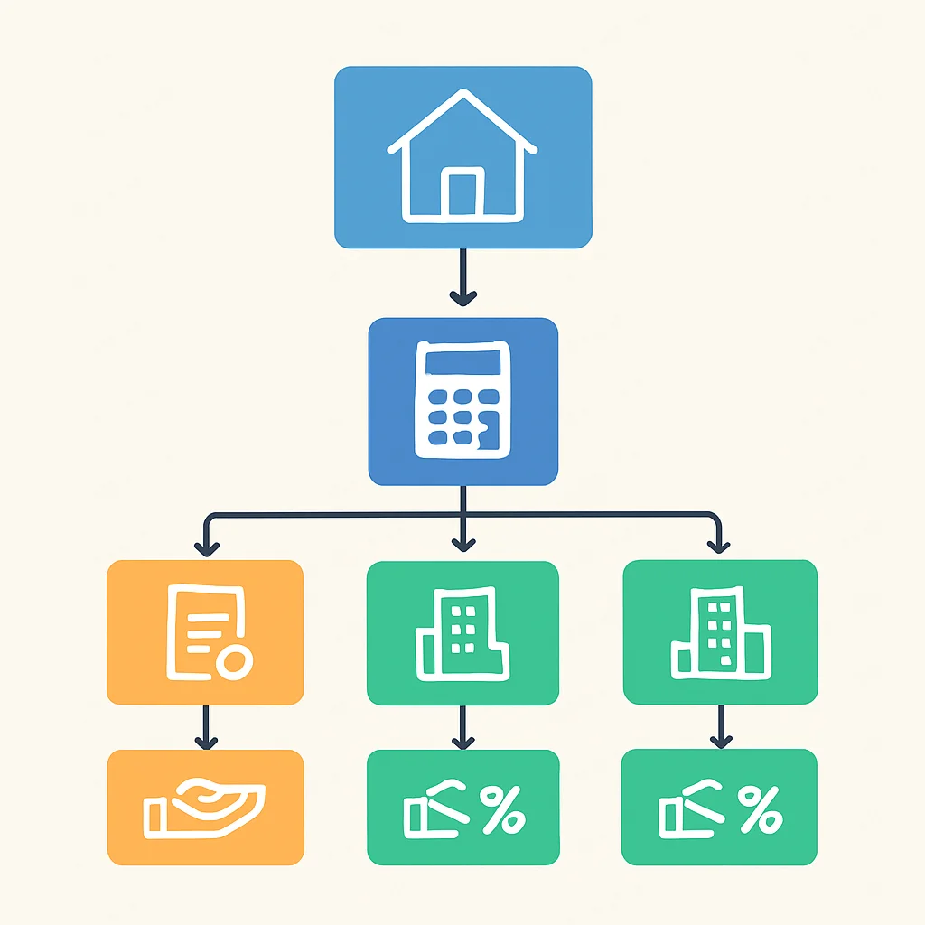Property tax calculation flowchart with exemptions
