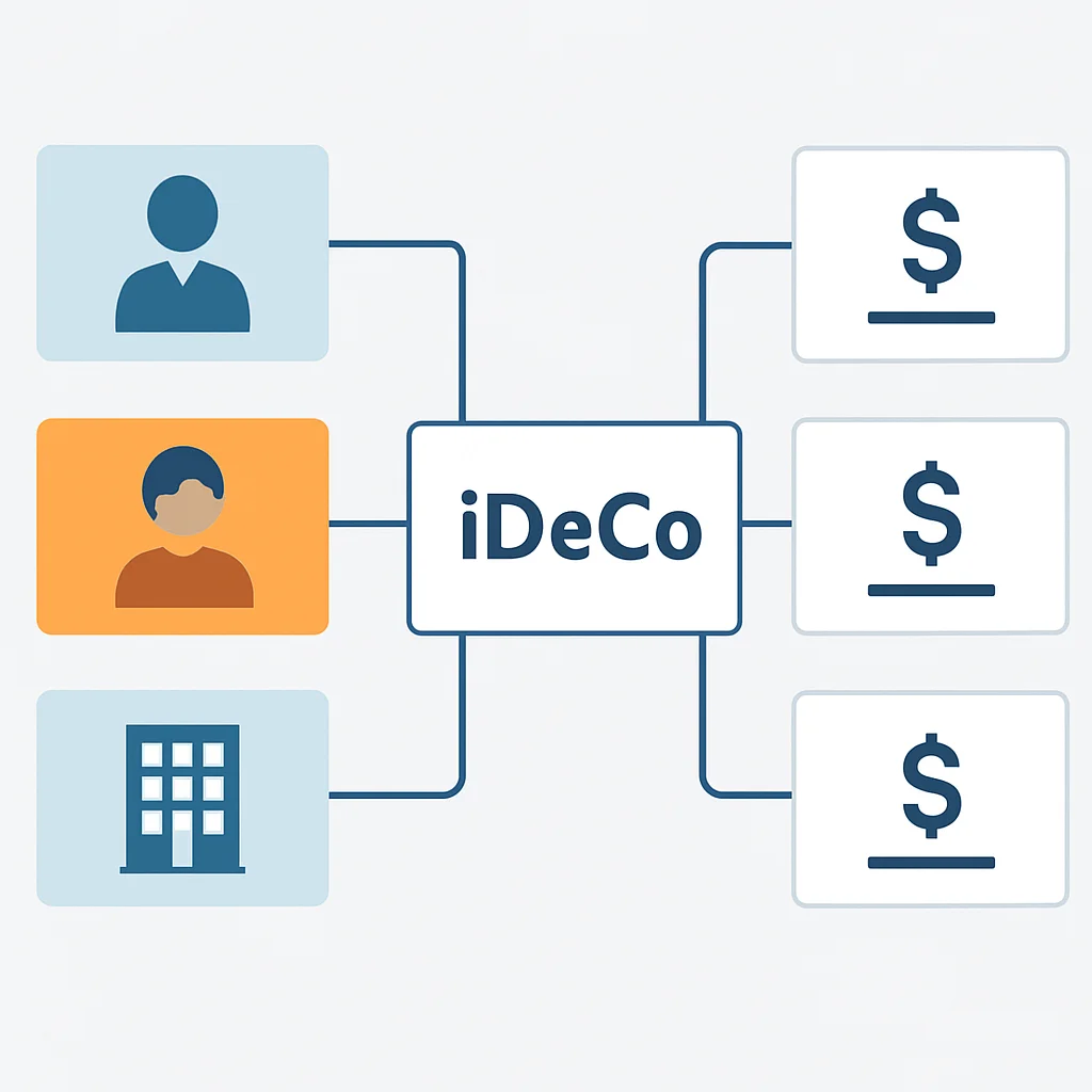 iDeCo contribution limits by employment type flowchart