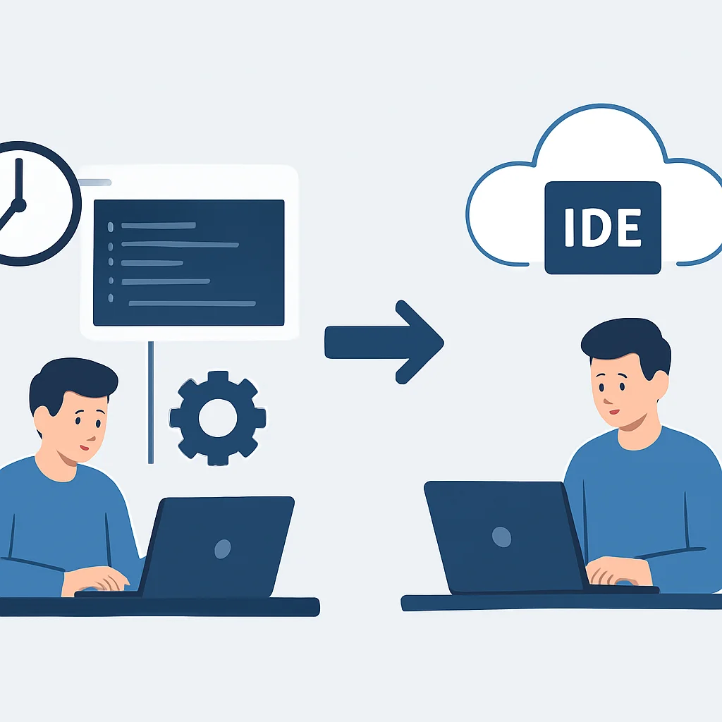 Onboarding time comparison traditional vs cloud IDE