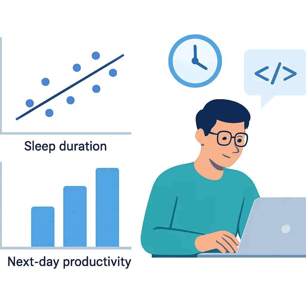 Sleep data correlation with productivity chart