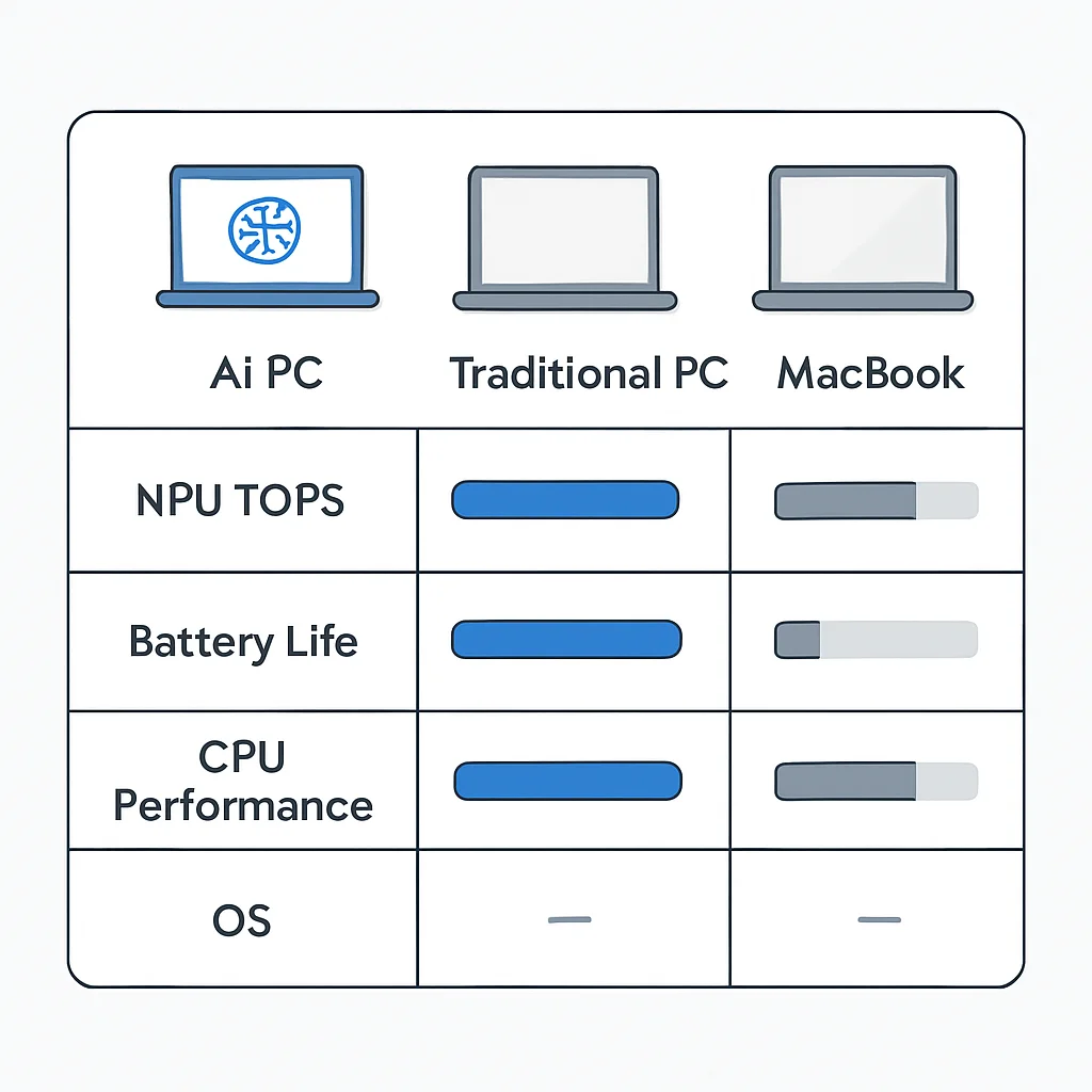 AI PC comparison table