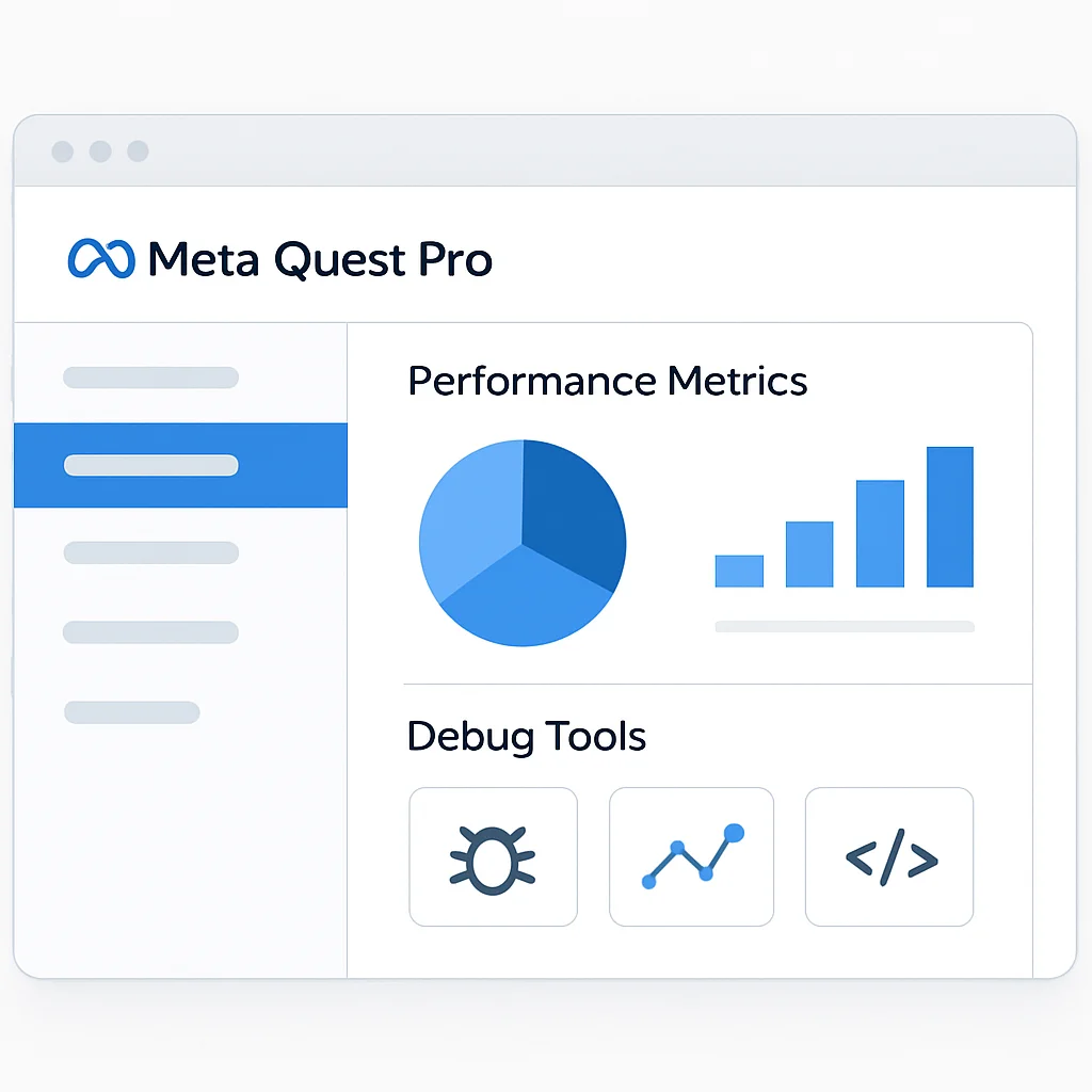 Meta Quest Pro developer dashboard UI