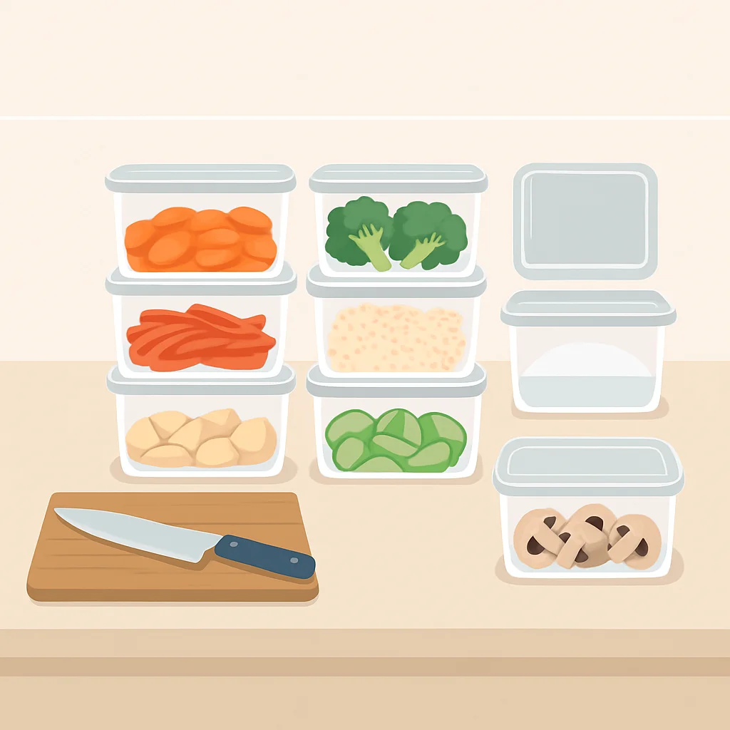 Organized meal prep for a week