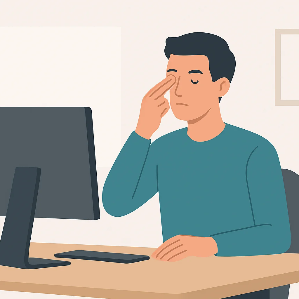Eye exercises at desk