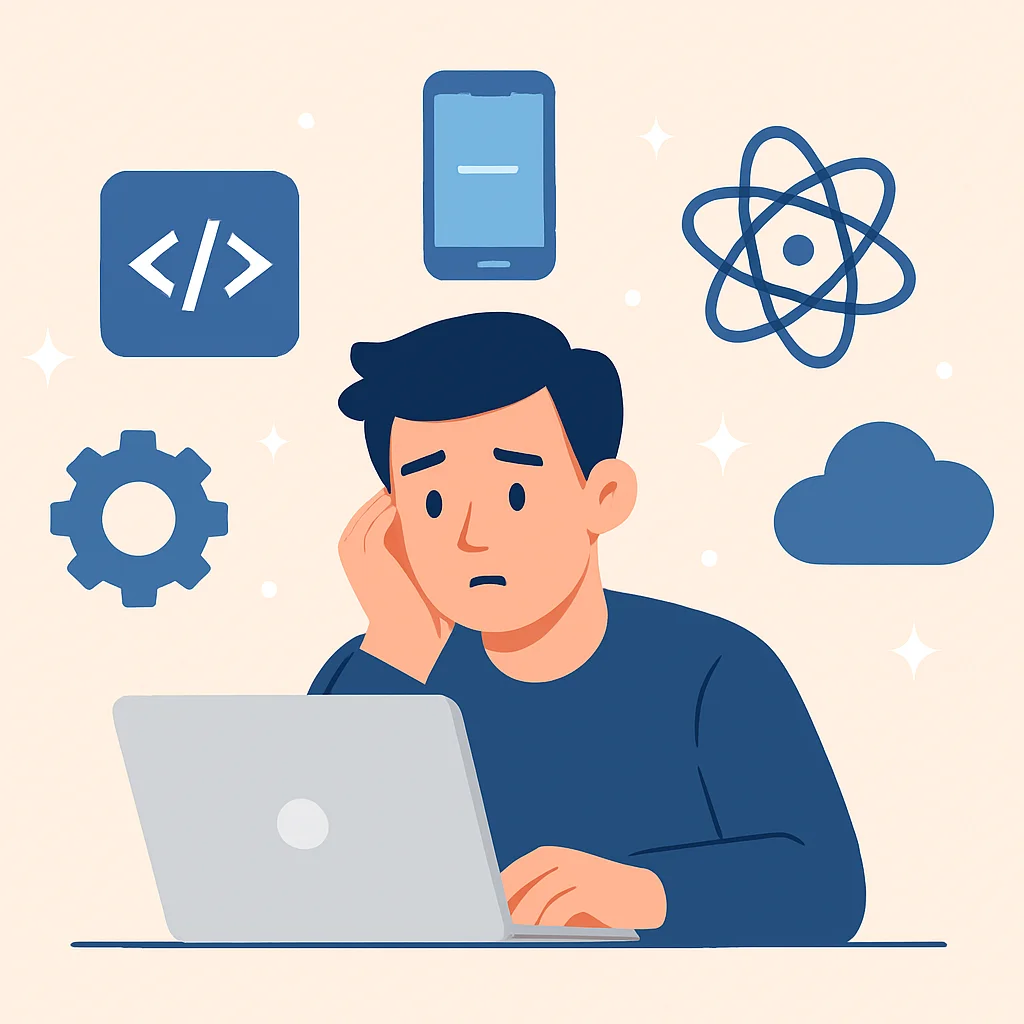 Developer shiny object syndrome illustration