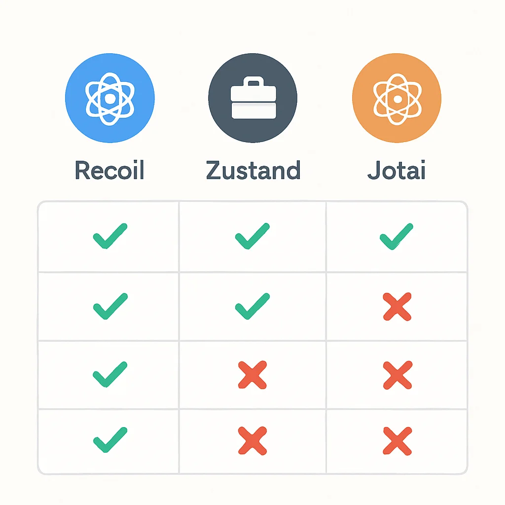 React State Management Libraries Comparison Chart