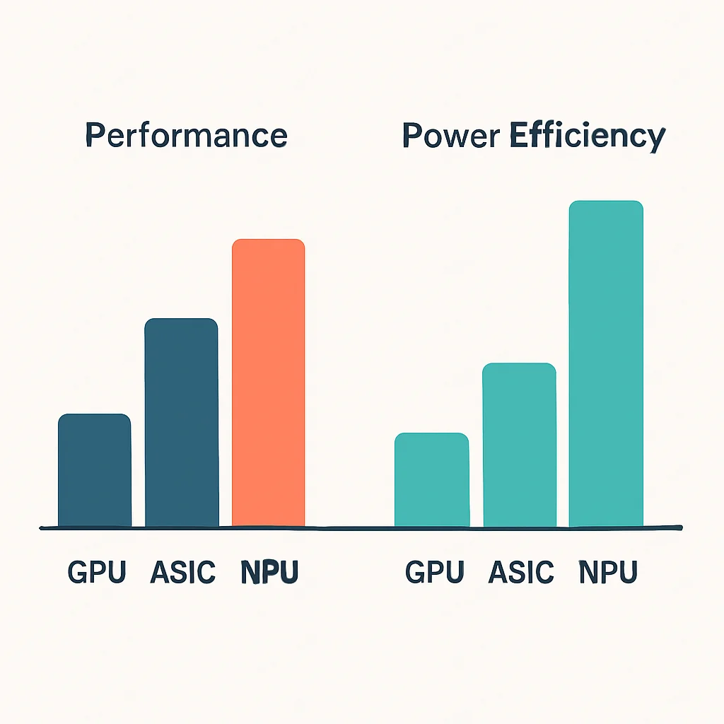 AI accelerator comparison GPU ASIC NPU