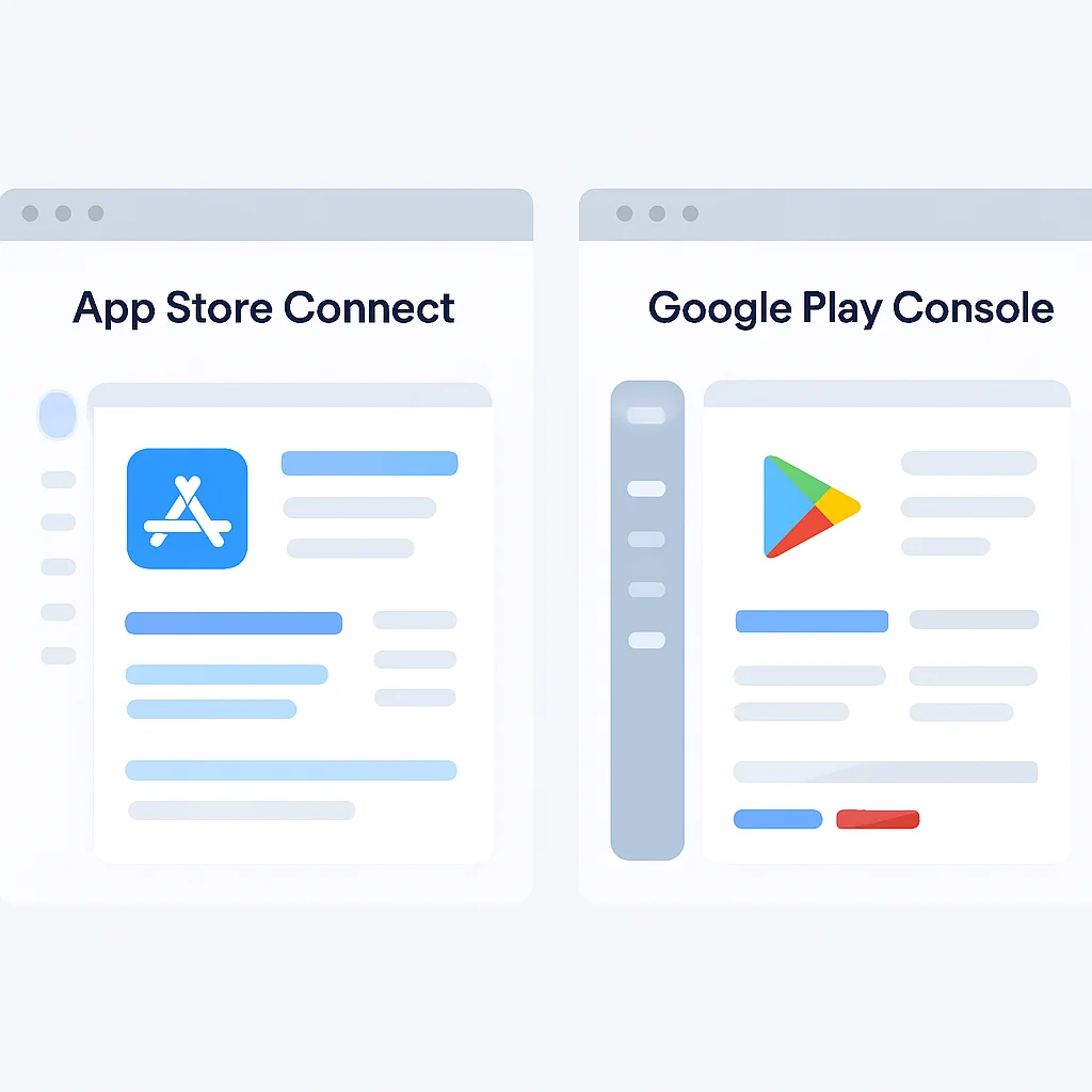 App Store Connect vs Google Play Console Dashboards