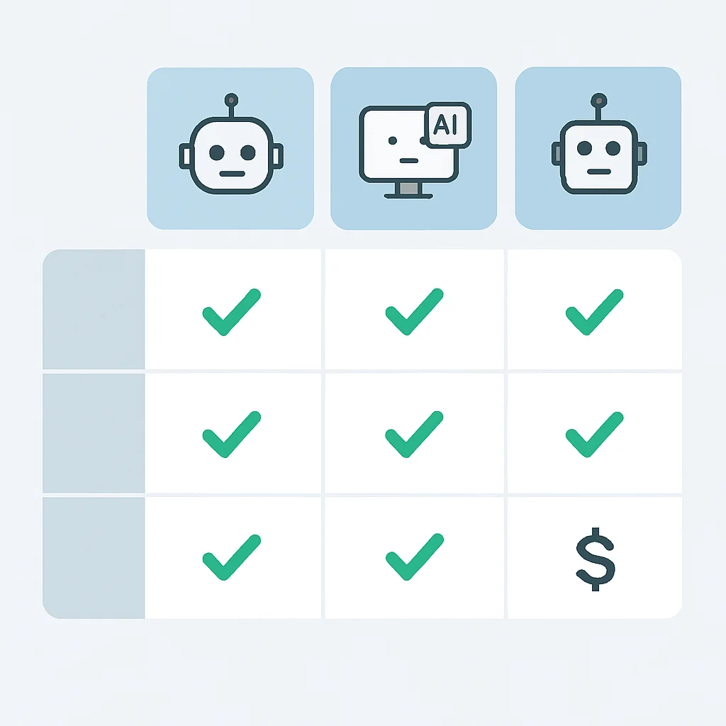 AI coding assistant comparison table