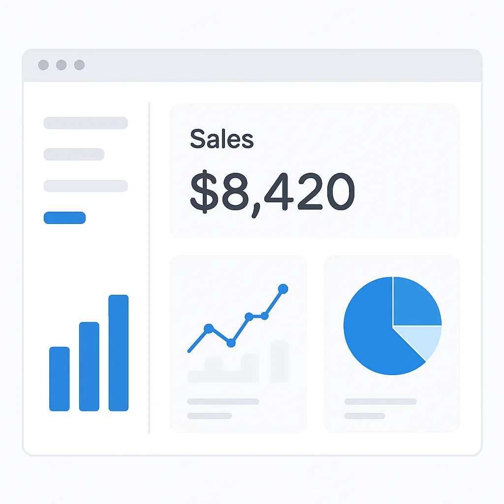 No-code dashboard integrating CRM data