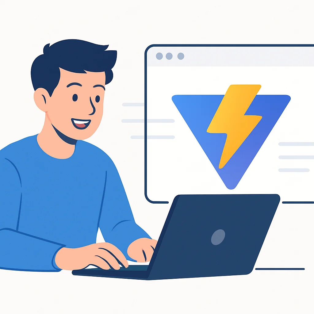 Developer working with Vite for fast frontend
