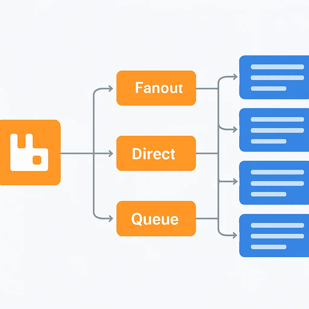 RabbitMQ message routing with exchanges and queues