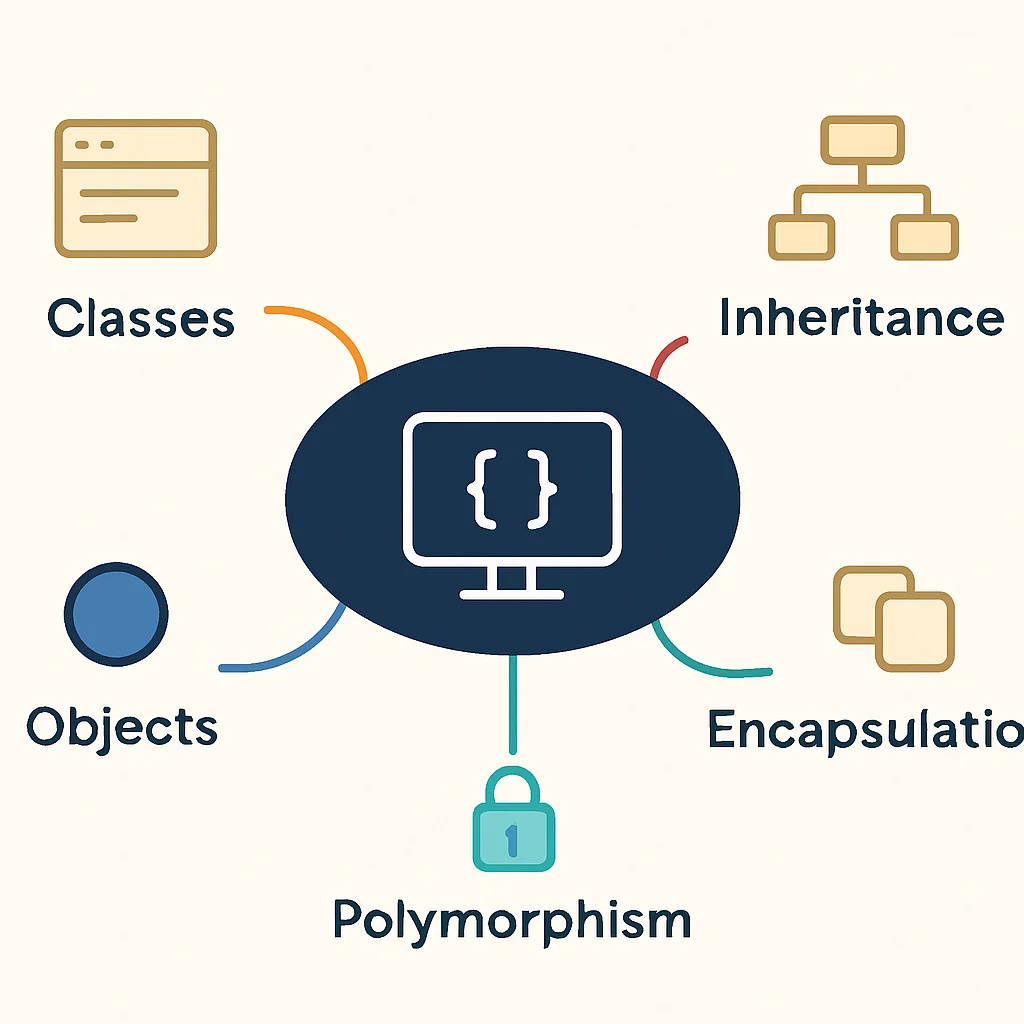Mind map illustrating Object-Oriented Programming concepts