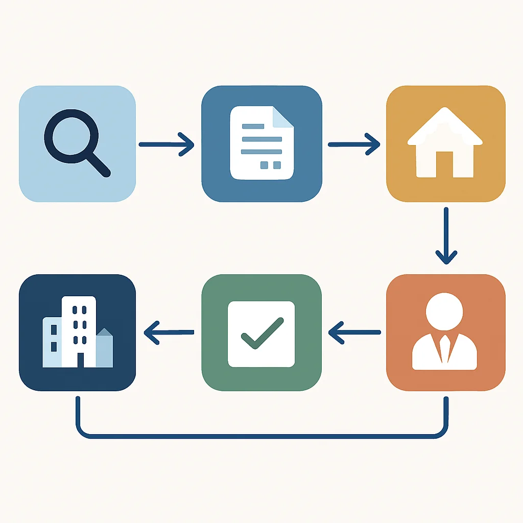 Real estate investment step-by-step flowchart