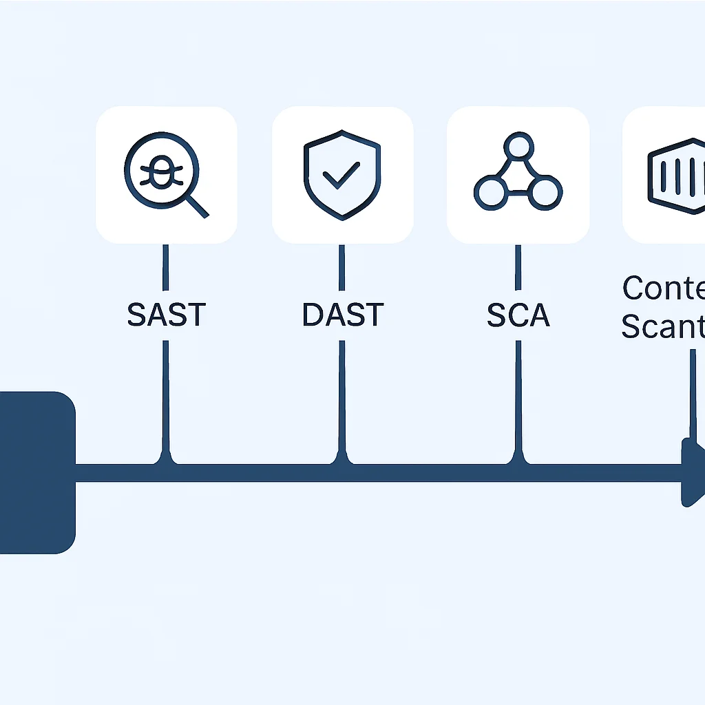 CI/CD pipeline with integrated security scans flowchart