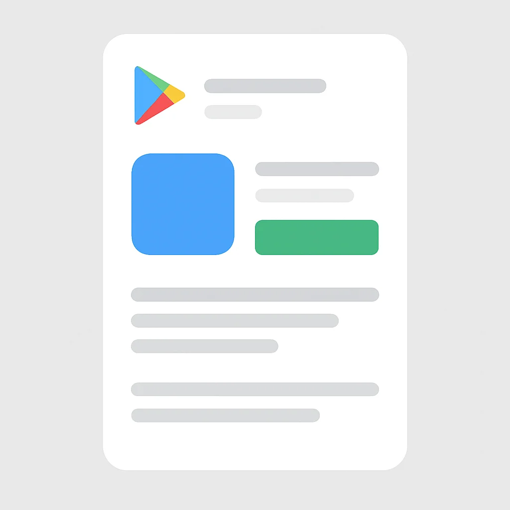 Google Play optimized app listing