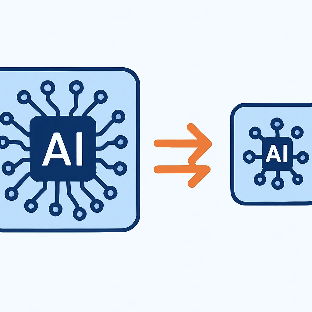 Large AI model optimization to smaller, faster model