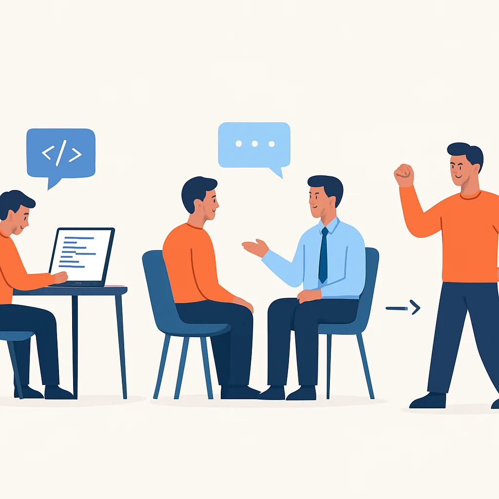Coding Interview Journey Success Illustration
