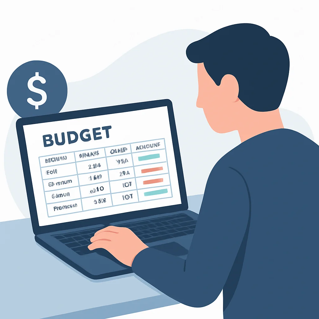 Person tracking expenses and budgeting
