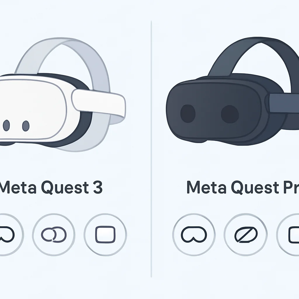 Meta Quest 3とMeta Quest Proの比較図
