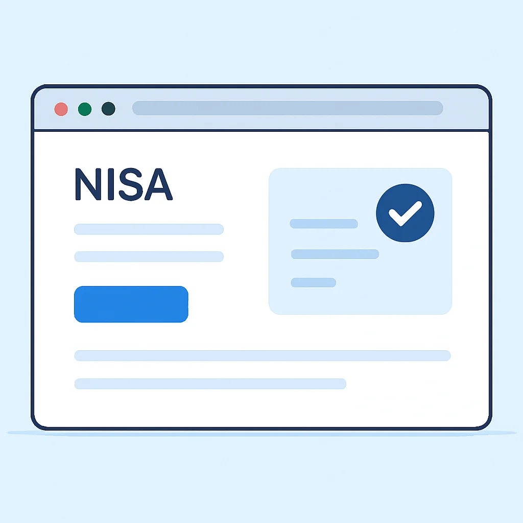 NISA investment setup screen mock-up