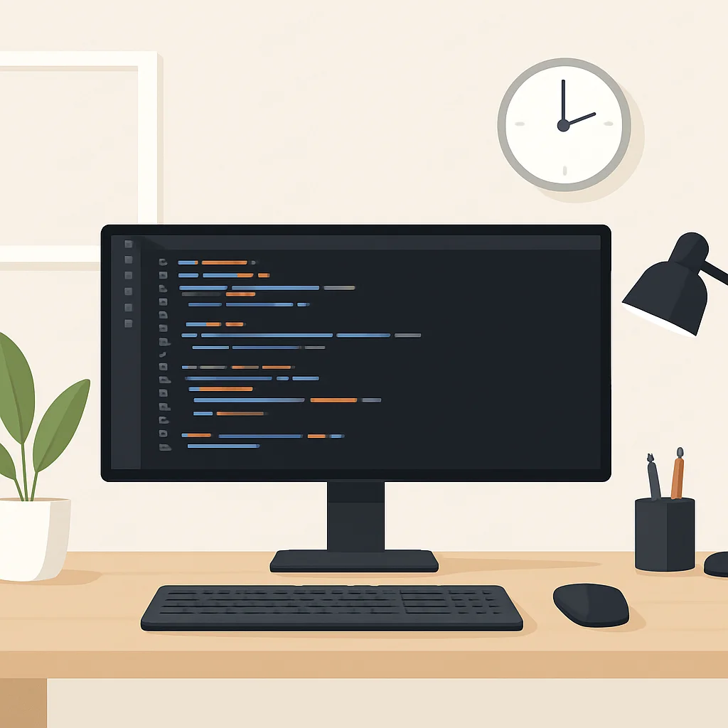 Minimalist developer desk setup