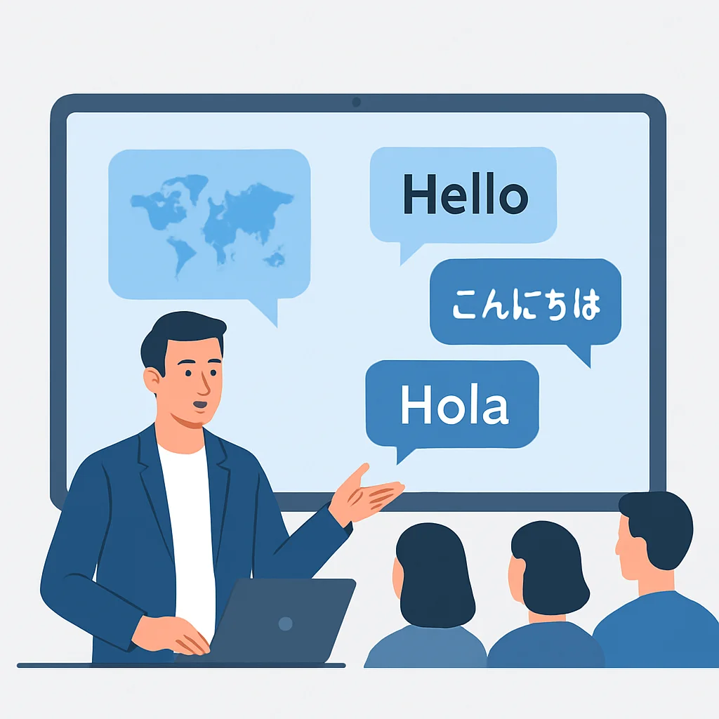 Global developer conference with multilingual communication