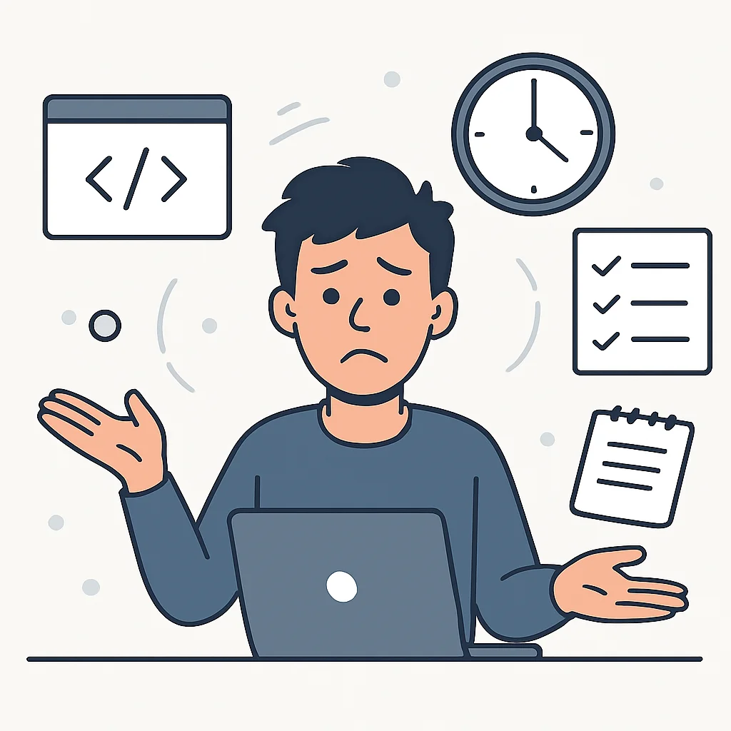 Developer overwhelmed by multitasking and distractions