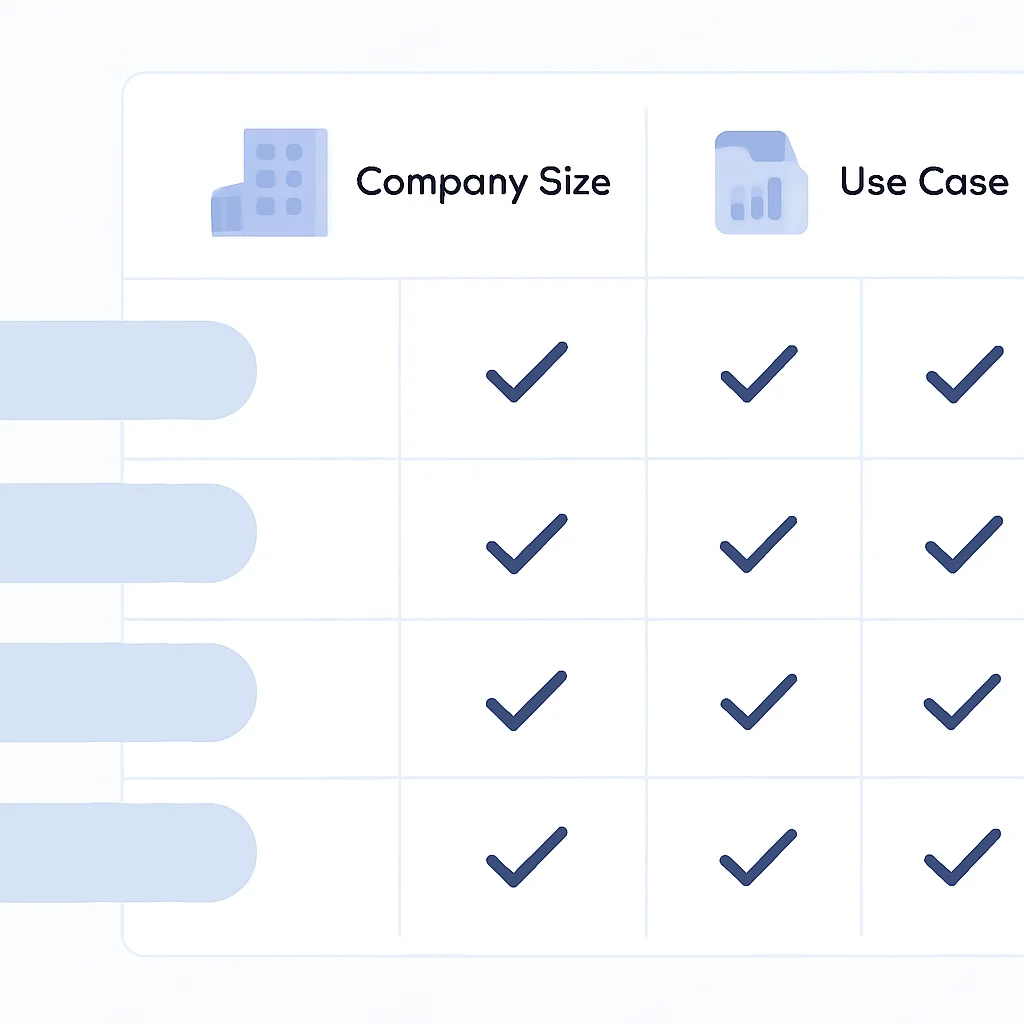 BI tool recommendation matrix