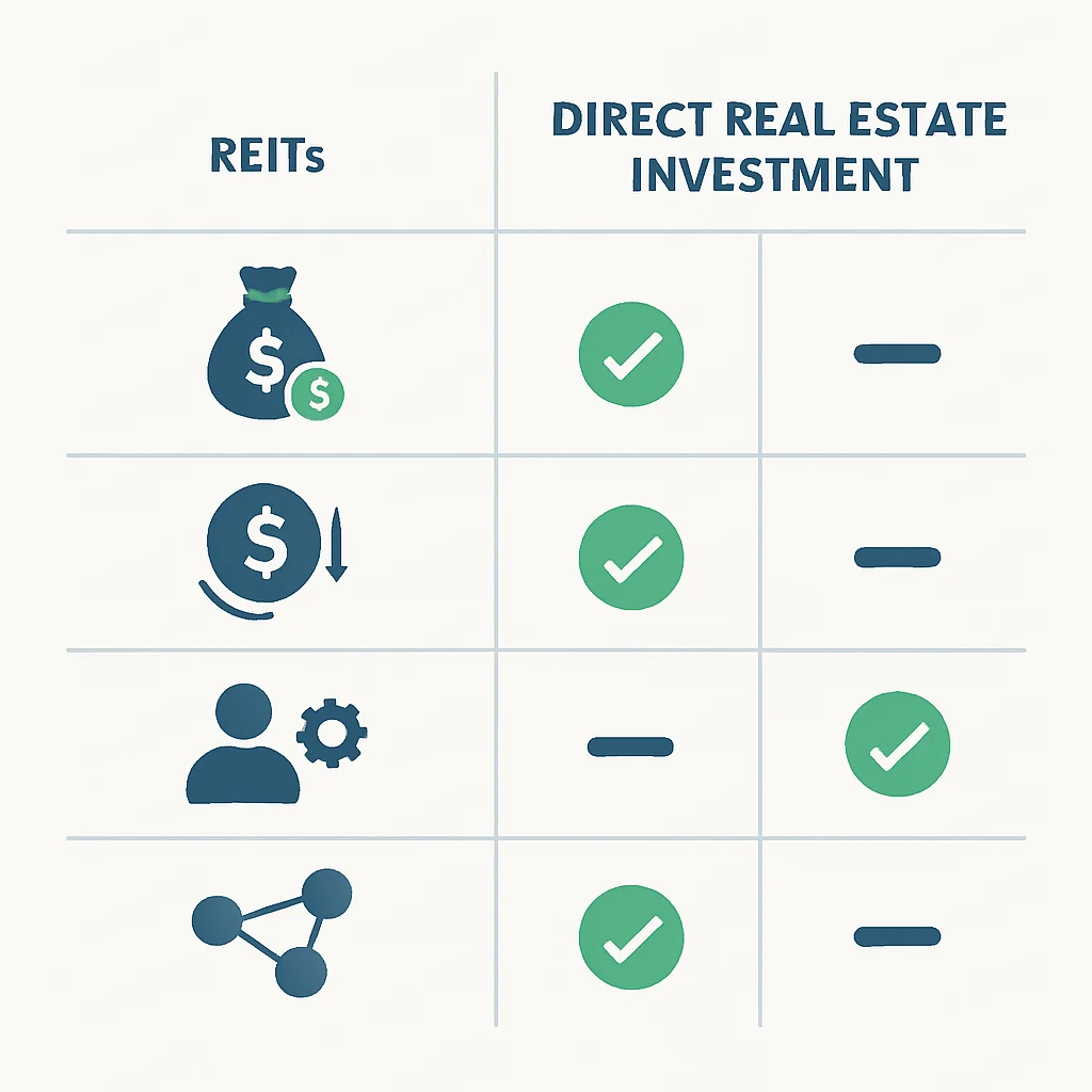 REIT vs Direct Real Estate Investment Comparison Table