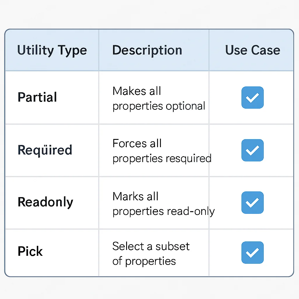 TypeScript Utility Types Comparison