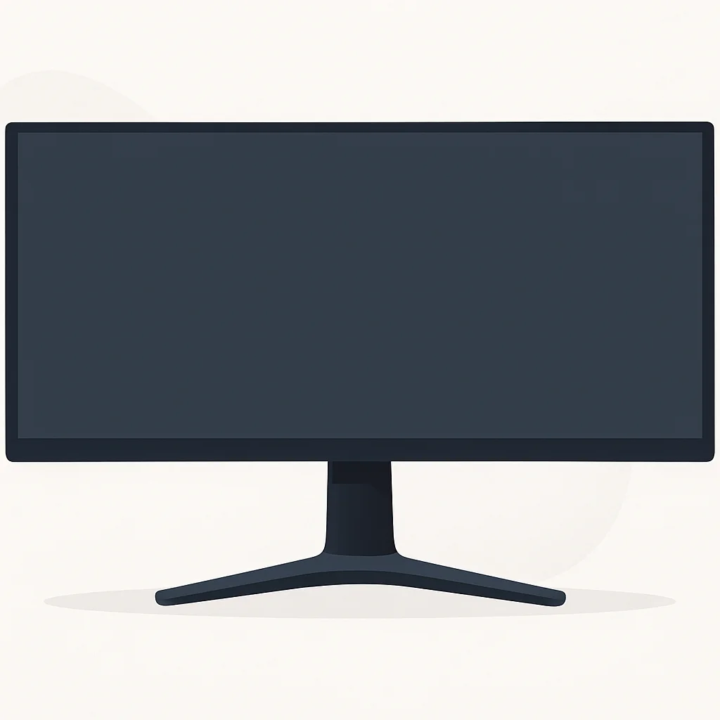 Modern ultra-wide monitor concept with thin bezels