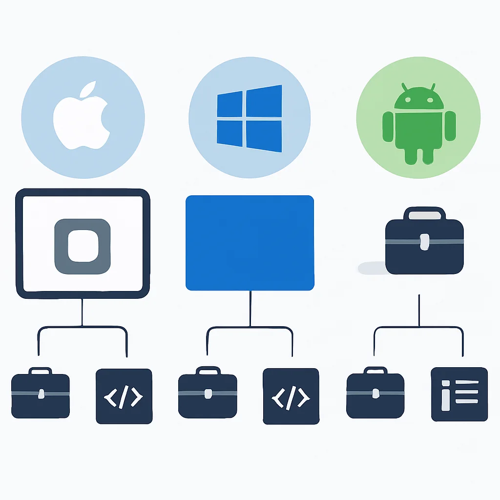 Developer tools ecosystem diagram for tablets