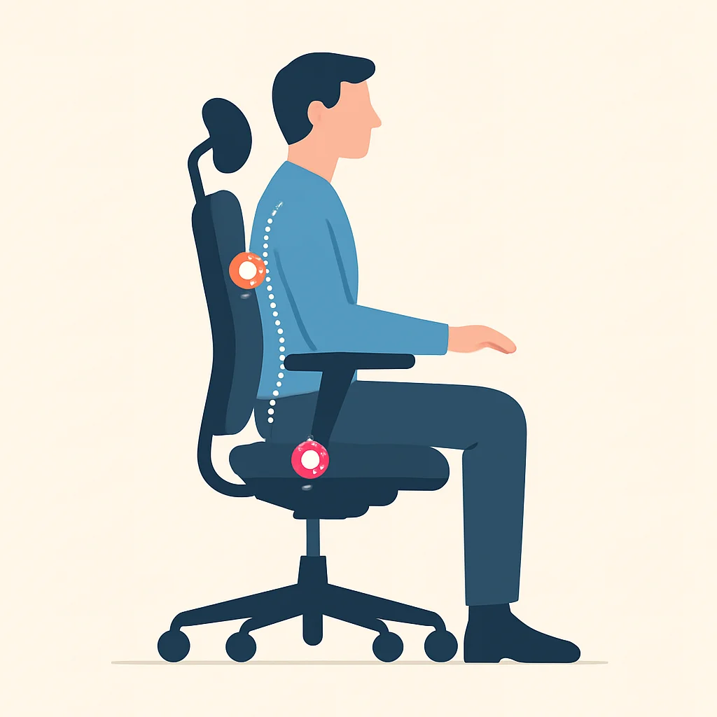 Ergonomic office chair with posture guide