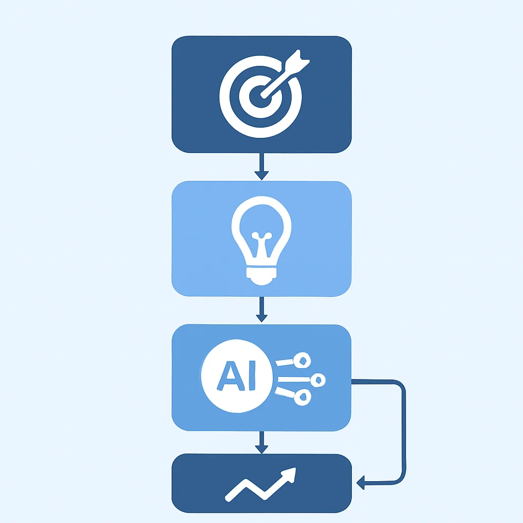 AI marketing implementation process flowchart