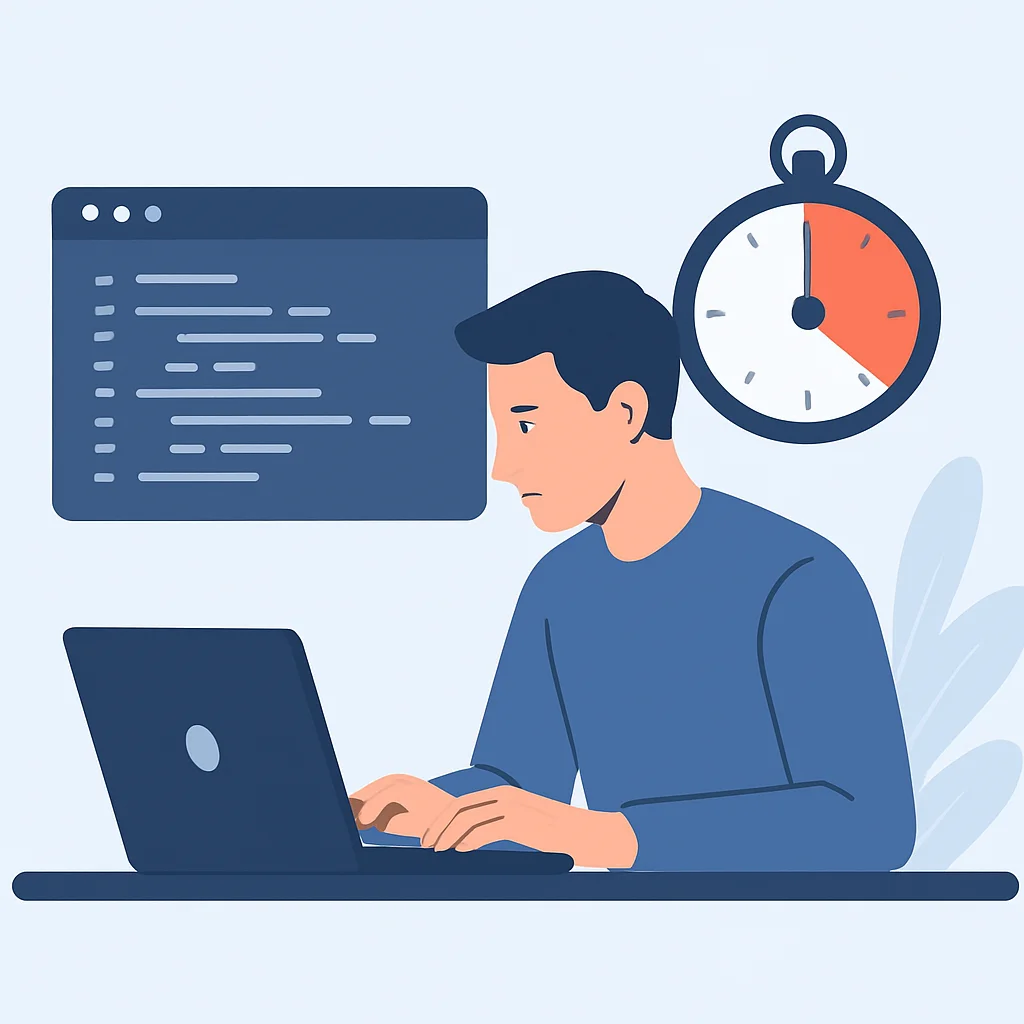 Developer using Pomodoro Technique for focused coding