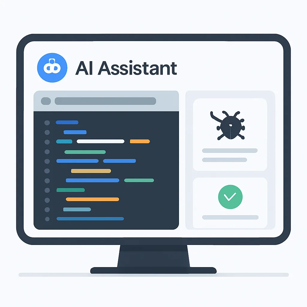 Kwonteki AIアシスタントのコード生成とデバッグツールを示すダッシュボード