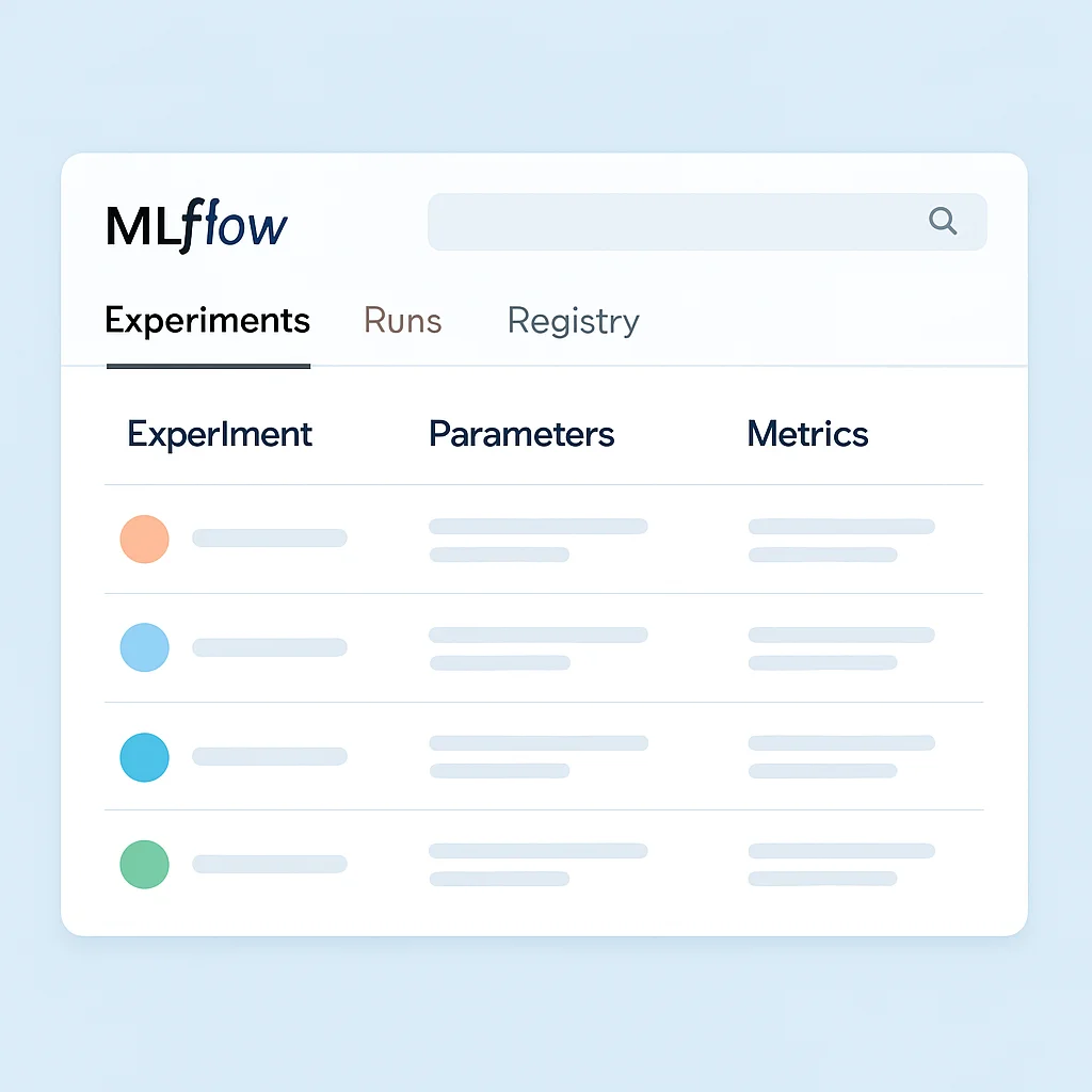 MLflow UI showing experiment tracking results