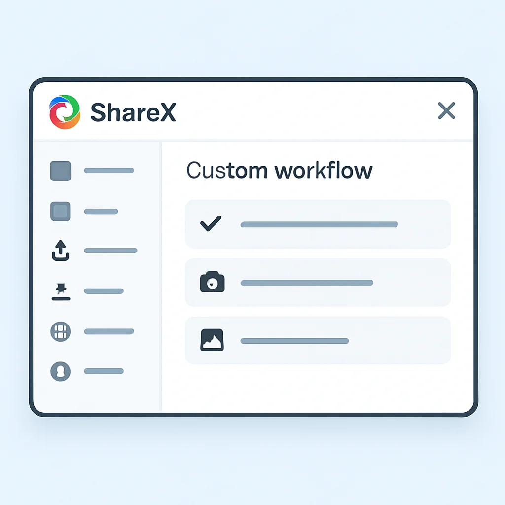 ShareX workflow settings interface