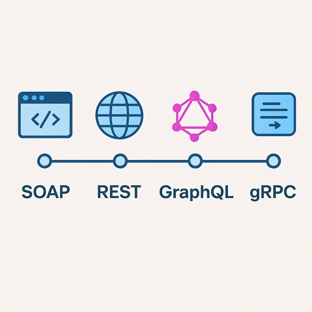 API技術進化のタイムライン：SOAPからREST、GraphQL、gRPCへ