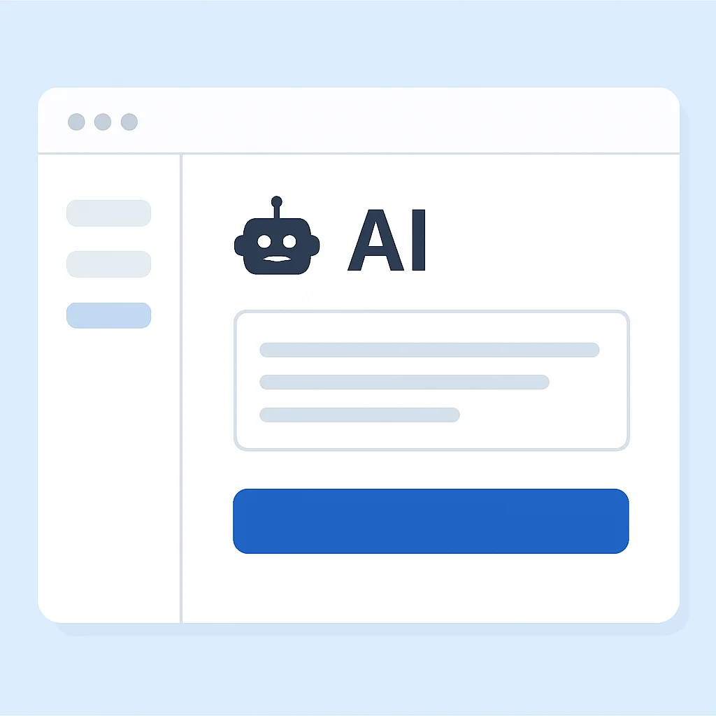 AI email content generator UI